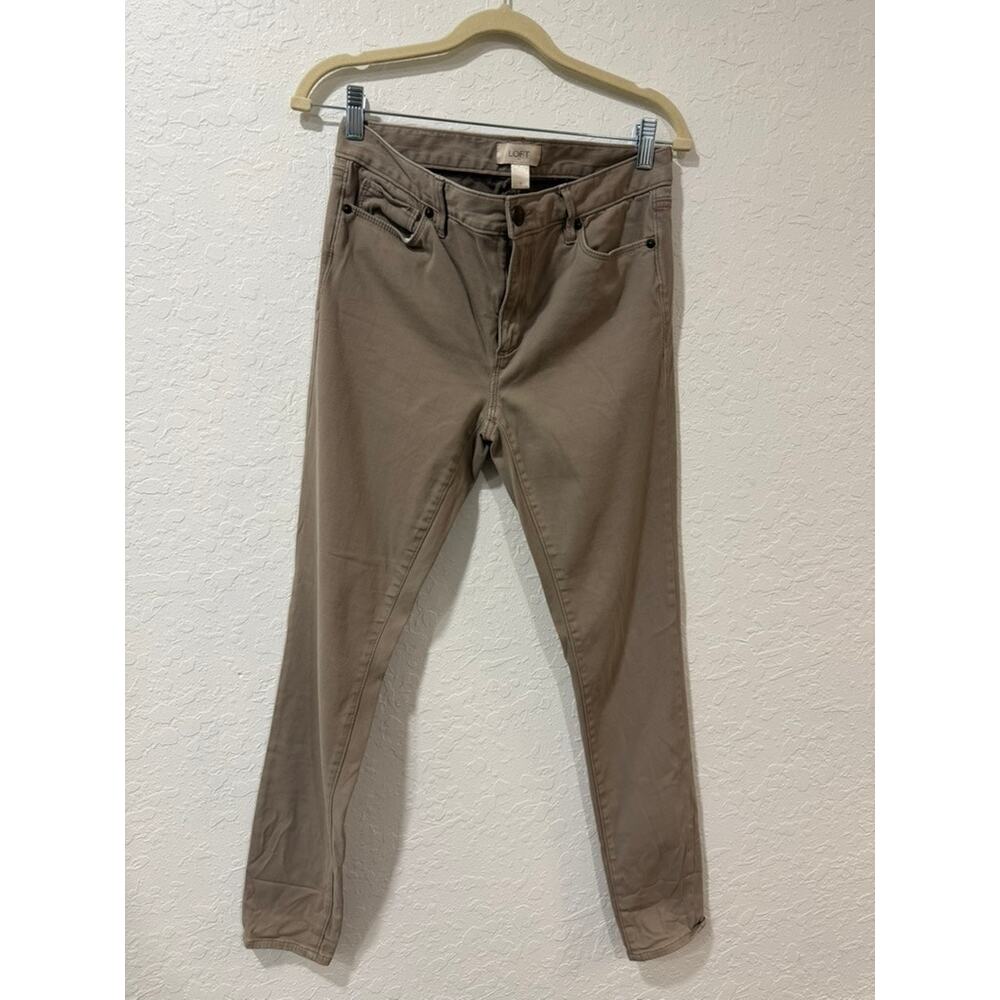 Ann Taylor LOFT Tan Khaki Skinny Ankle Pants Size 6 5-Pocket